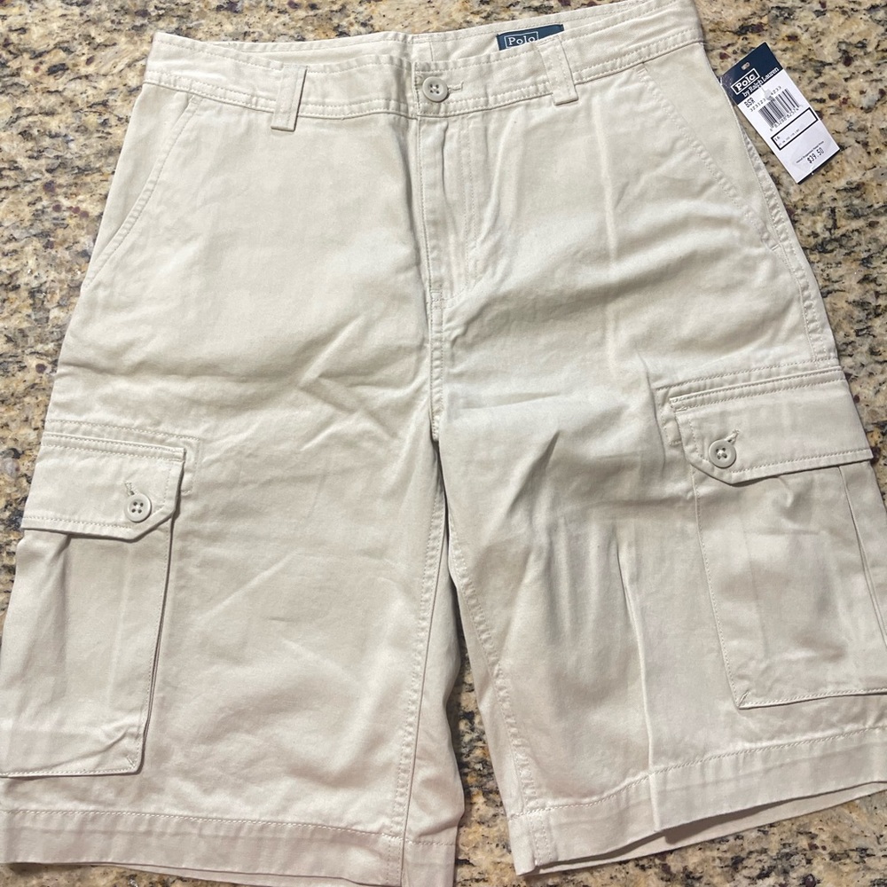Ralph Lauren Khaki Cargo Shorts size 16 NEW